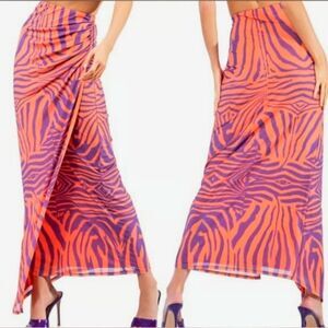 AFRM Orange and Purple Skirt with Dynamic Design. Size S